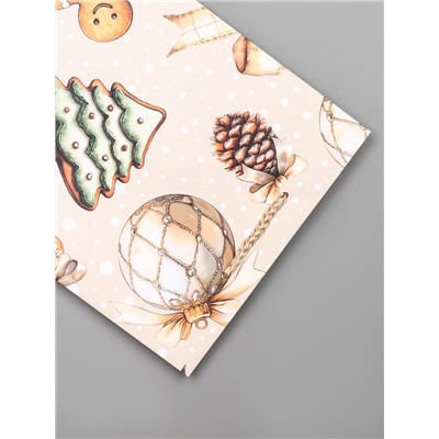 Пакет подарочный новогодний ламинированный, «Дед Мороз в лесу», 18×10×22.3 см