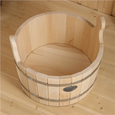 Шайка для бани и сауны, 15 л, липа, нержавеющий обруч, «Добропаровъ»