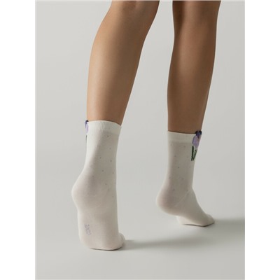 Классические CONTE CLASSIC Удлинённые носки женские из хлопка с пикотом «Крокус»