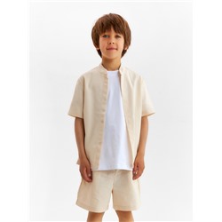 Комплект (рубашка и шорты) для мальчика MINAKU, бежевый, рост 134 см