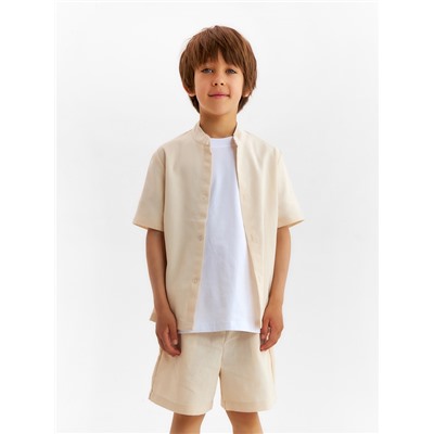 Комплект (рубашка и шорты) для мальчика MINAKU, бежевый, рост 134 см