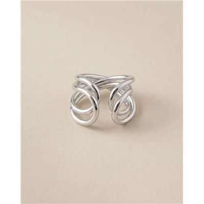 Кольцо с белым серебрением