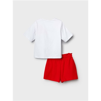 Комплект трикотажный для девочек: фуфайка (футболка), шорты