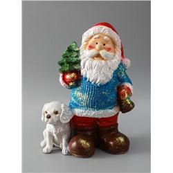 УЦЕНКА Фигура "Дед мороз с елкой" с блестками 37см