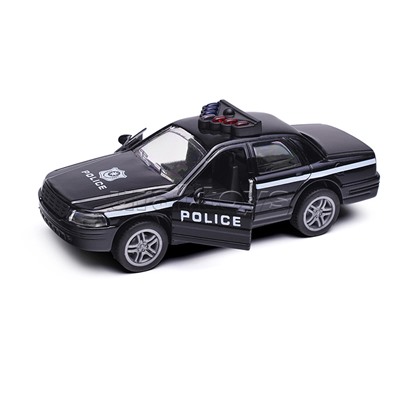 Чёрная инерционная служебная машинка Купе die-cast,1:32, открывающиеся двери