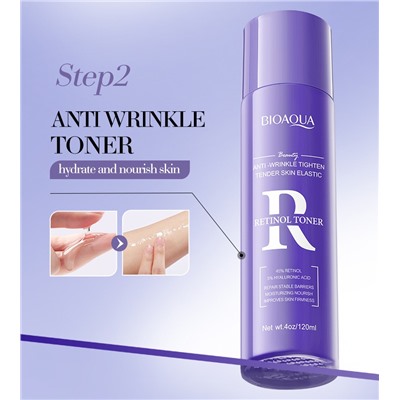 Набор для лица антивозрастной с ретинолом и гиалуроновой кислотой 6 средств в подарочной коробке BIOAQUA