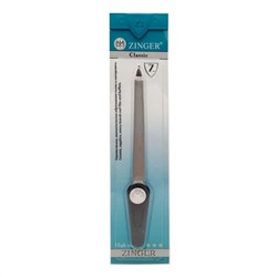 Zinger Пилка для ногтей металлическая с алмазным напылением вогнутая / F-7H emb. logo №3, черный 1213