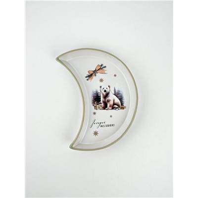 Тарелка новогодняя плоская «Загадай желание», 10.5×20 см, ручная работа