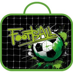 Папка школьника А4 с ручками 33,5х26х6 см ПШ-11 "GREEN FOOTBALL" ткань Пчелка