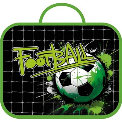 Папка школьника А4 с ручками 33,5х26х6 см ПШ-11 "GREEN FOOTBALL" ткань Пчелка