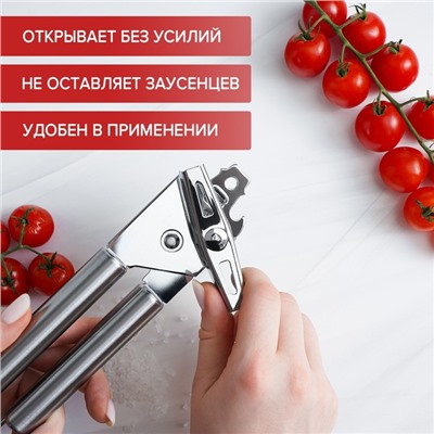 Консервный нож Доляна «Металлик», 20.5 см, серебристый