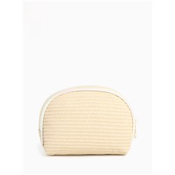 Набор простых косметичек на молниях 2 в 1, с принтами, бежевый