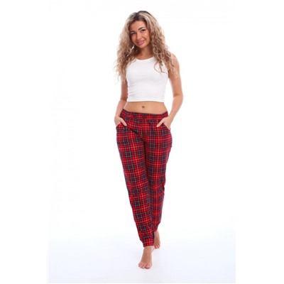 Брюки пижамные женские в клетку (Красный-синий)