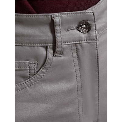 Брюки-трубы из эластичного хлопка с эффектом кожи