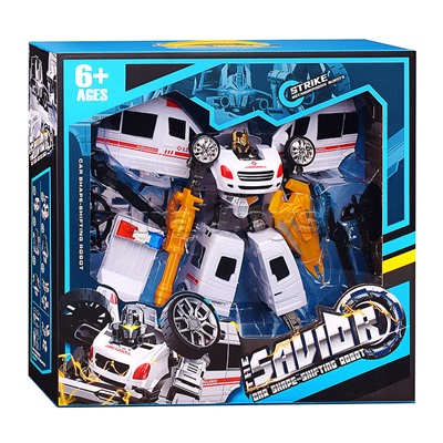 Робот трансформирующийся в машину скорой помощи, в коробке