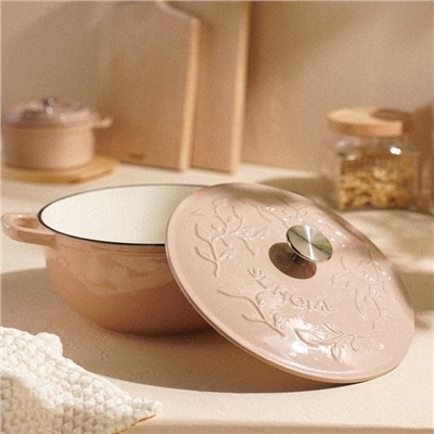 Казан SL Home, d=25, h=10.5, с эмалированным покрытием, чугун, розовый
