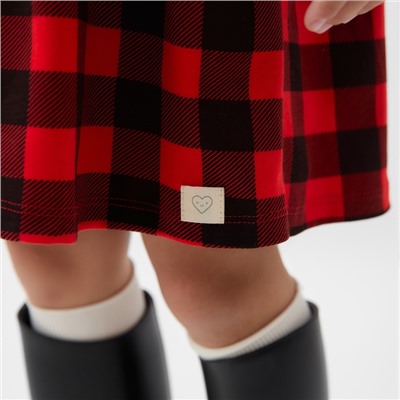 Платье детское с рюшами KAFTAN «Клеточка» размер 34 (122-128)