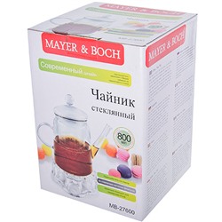 27600 Чайник стекло 800мл+ подогрев,сито МВ (х12)