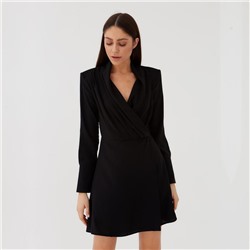 Платье мини женское со сборкой MIST, размер 42, чёрное