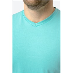 Мужская футболка из хлопка с лайкрой с V-вырезом Happyfox