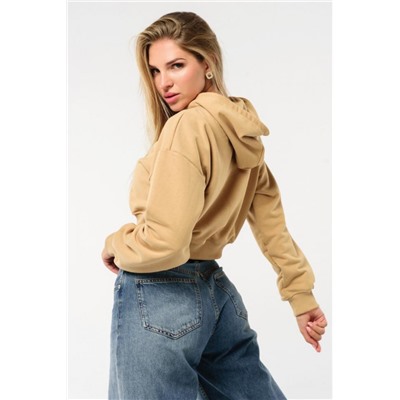 Свитшот 1 оверсайз короткий (Кэмел)
