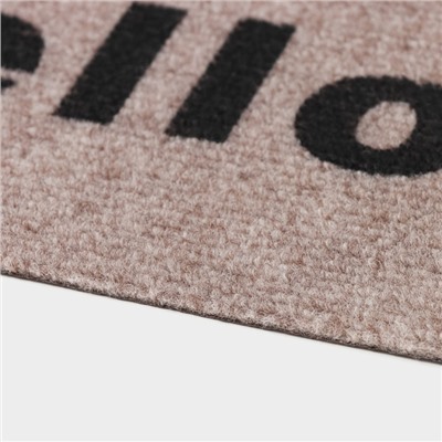 Коврик придверный Доляна Oh, Hello, влаговпитывающий, без окантовки, 40×60 см, бежевый