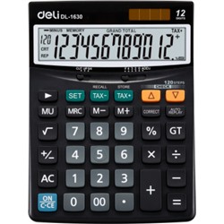 Калькулятор 12 разрядов E1630 198х146х40 мм черный (1059903) Deli