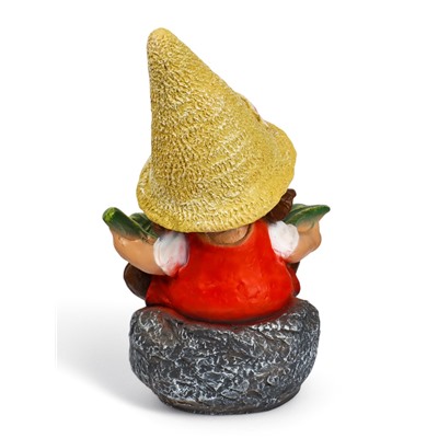 Садовая фигура из полистоуна «Девочка на камне с листом», 48×29×27 см