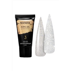 Manita Professional Акриловый гель для ногтей светоотражающий №03, 30 мл KRISTALLER, 1110024