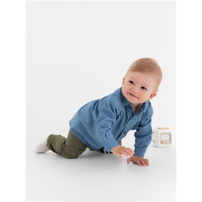 Рубашка джинсовая Крошка Я, рост 74-80 см, голубая