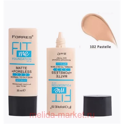 Farres Тональный крем для лица Fit Me матирующий тон 102 пастельный 4057