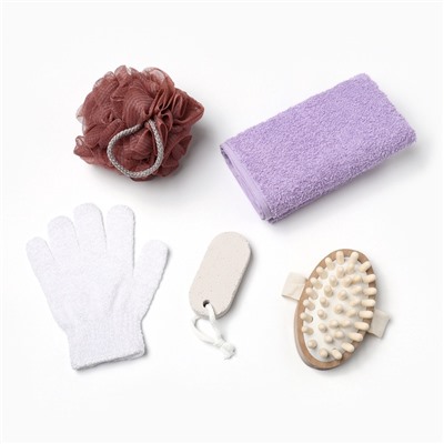 Подарочный набор «Этель. Отдохни», полотенце 35×60 см, мочалка, пемза