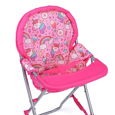 Стульчик для кормления кукол игрушечный, цвет радужные единороги