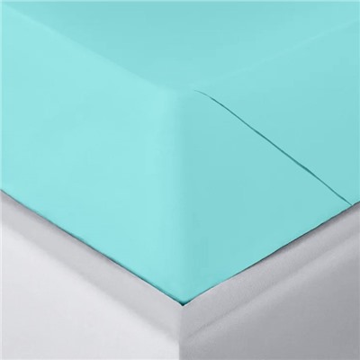 Простыня евро Ecotex «Моноспейс», 220×240 см, бирюзовая, сатин