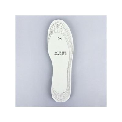 Стельки для обуви, утеплённые, универсальные, трёхслойные, р-р RU до 46 (р-р Пр-ля до 46), 29 см, пара, серые