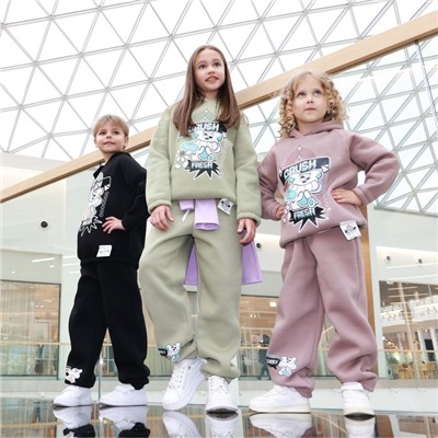 Толстовка (худи) для девочки MINAKU: CRUSH, тёмно-розовая, рост 104 см