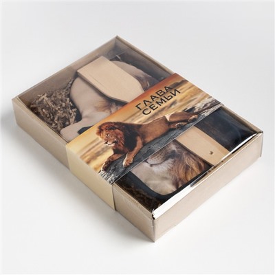 Набор подарочный «Доляна. Глава семьи»: варежка 20×28 см, прихватка 17×17 см, 2 лопатки