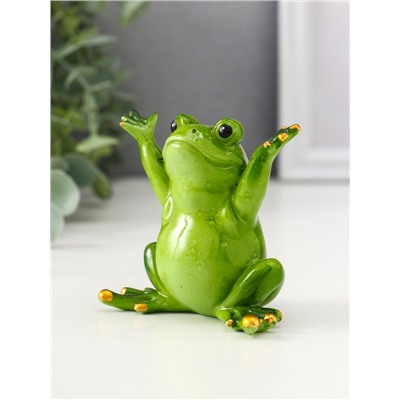 Фигурка полистоун лак «Лягуха - приветствие», 8×6×8 см, МИКС