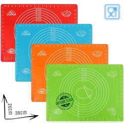 Коврик кулинарный силиконовый с разметкой 26х38 см