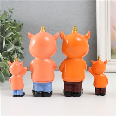 Набор фигурок полистоун «Малыши в толстовках с единорогом», 4 шт., 2.5×2×7 4.5×3.5×12 см