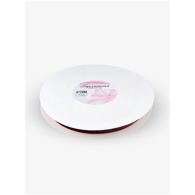 Лента бархатная, с золотым люрексом, 15 мм, 18±1 м, бордовая №46