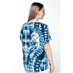 Туника штапель  4103/06/Белый, синий