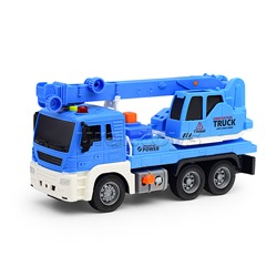 Машина "Кран" 1:16 (свет, звук) в коробке (цвет синий)
