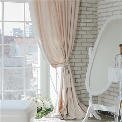 Штора портьерная «Этель», 230×270 см, валенсия белое золото