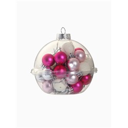 Ёлочные игрушки «Малышки в шарике», шары новогодние, d=2.5 см, набор 40 шт., белый/розовый