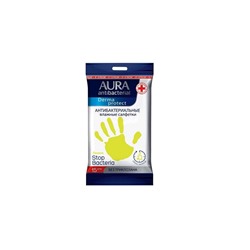 Aura Влажные салфетки 15шт Derma Protect антибактериальные