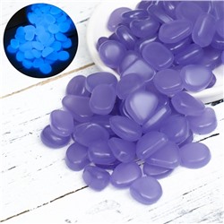 Декоративные камни для аквариума, 20 мм, 200 г, светящиеся, фиолетовые
