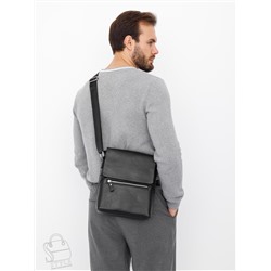 Сумка мужская кожаная 013H black Heanbag в Новосибирске