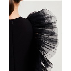 Платье нарядное для девочки MINAKU: PartyDress, прямое, рост 110-116 см, чёрное