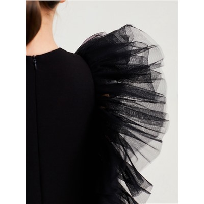 Платье нарядное для девочки MINAKU: PartyDress, прямое, рост 110-116 см, чёрное